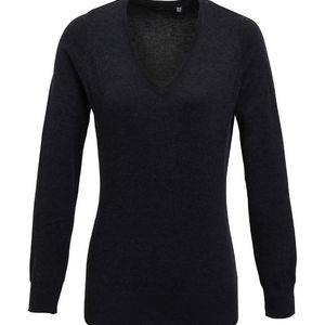 Women's v-neck knitted sweater, miniatyr 2
