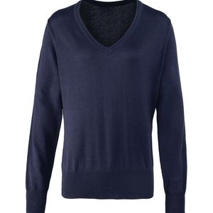 Women's v-neck knitted sweater, miniatyr 3