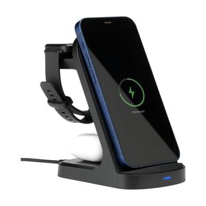 Triple-Up RCS Recycled ABS Wireless Charger Stand, miniatyr 2