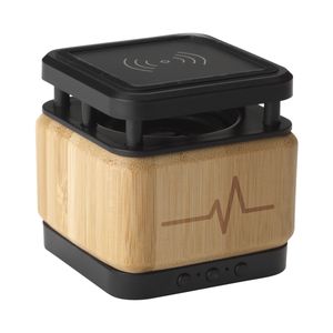 Bamboo Block Speaker with wireless charger, miniatyr 1