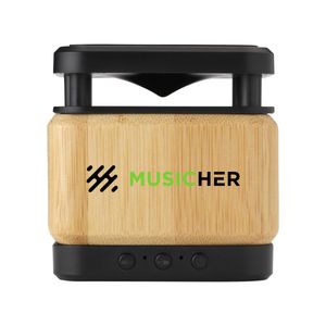 Bamboo Block Speaker with wireless charger, miniatyr 2